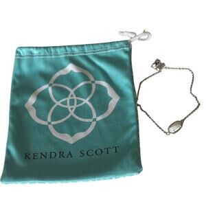 Kendra Scott Elaina Adjustable Chain Bracelet – Silver w/ White Stone